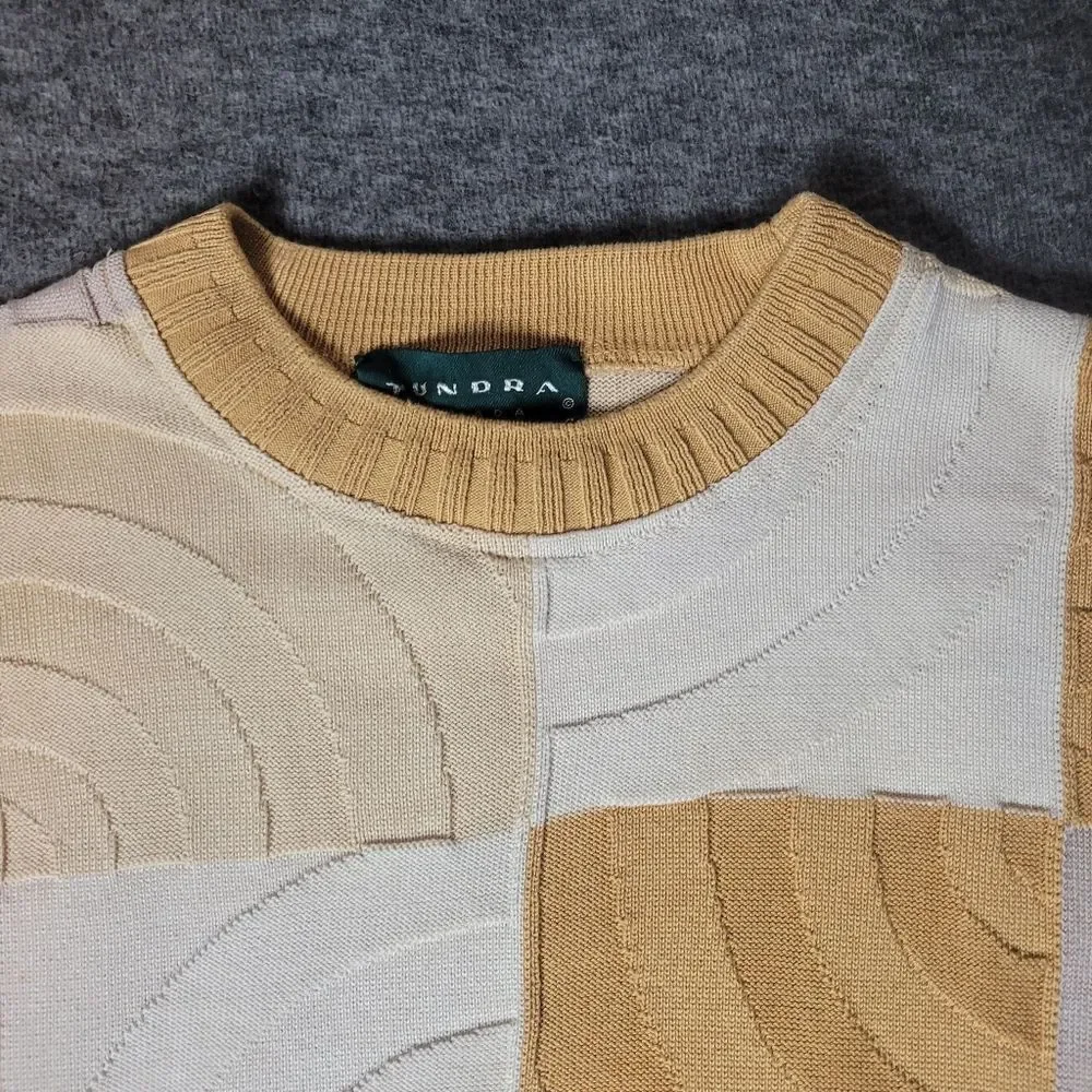 Tundra Canada Sweater Mens Size L 3D Pattern Multicolor Coogi Style Pullover - Picture 3 of 10